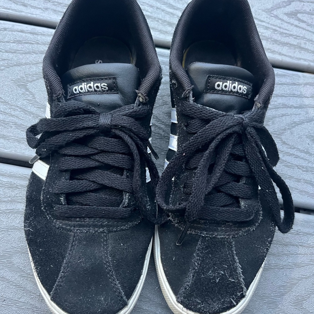 Women’s adidas Black and White Athletic Shoes US size 6.5 UK 5